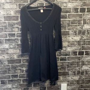 DKNY jeans black flared sweater dress size M